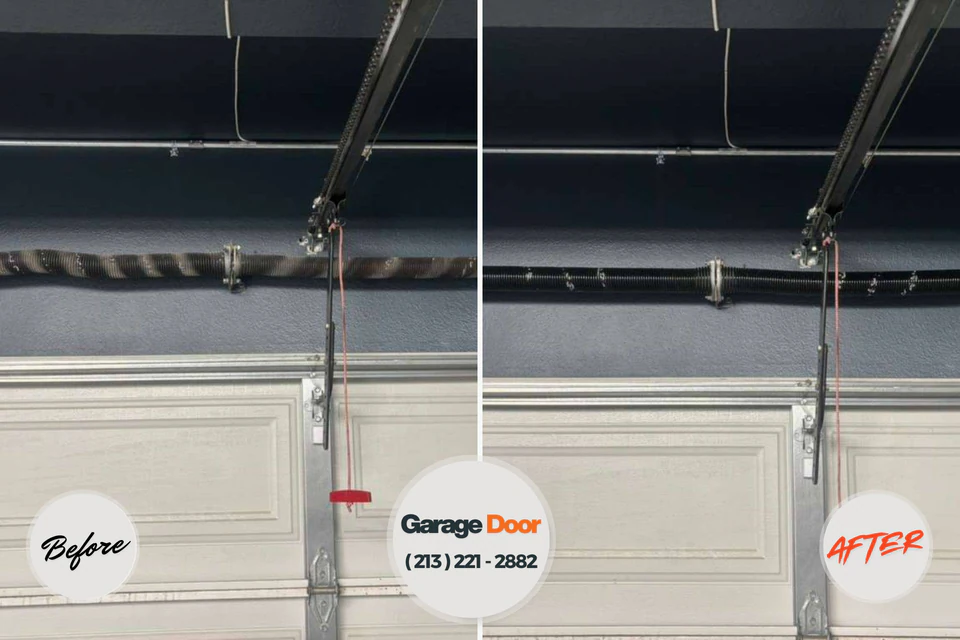 Before and after: garage door repair New Hope, MN